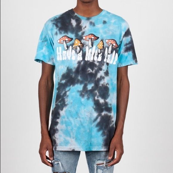 Blue Tiedye "Have a Nice Trip" T-Shirt, Medium and Large, NWT - Picture 1 of 8
